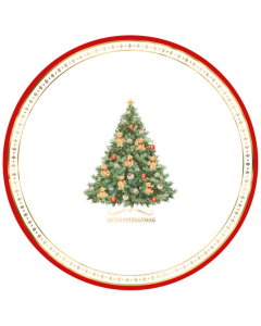 Piatti maxi Christmas Teddy - 6 pezzi, 33 cm