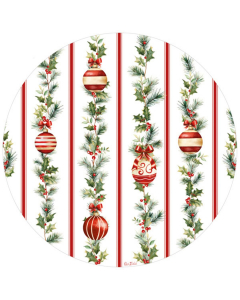 Piatti maxi Stripes and Christmas - 6 pezzi, 33 cm
