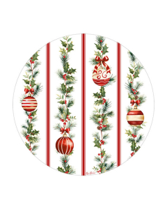 Piatti piani Stripes and Christmas - 8 pezzi, 27 cm