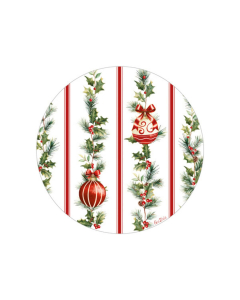 Piatti dessert Stripes and Christmas - 8 pezzi, 21 cm