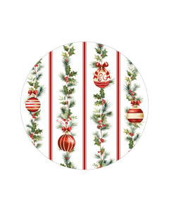 Piatti fondi Stripes and Christmas - 8 pezzi, 24 cm