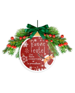 Fuoriporta natalizio “Buone Feste” in legno 