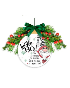 Fuoriporta natalizio “Ho Ho Ho” in legno 
