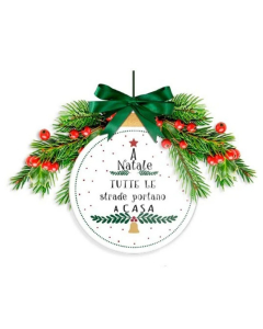 Fuoriporta natalizio “A Natale” in legno 