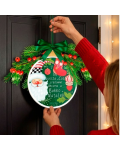 Fuoriporta natalizio “Babbo Natale” in legno 