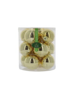 Palline di Natale oro luminoso in vetro Set 12 pz 8 cm
