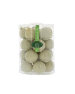 Tubo da 20 sfere in vetro color almond da 6 cm
