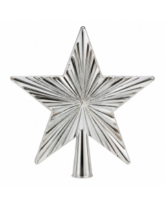 Puntale a stella in plastica 20 cm-Argento INGE