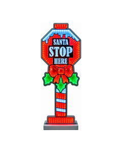 Cartello Santa Stop Here luminoso infinity H 90 cm