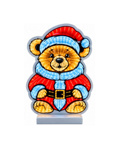 Orso natalizio luminoso effetto infinity H 40 cm
