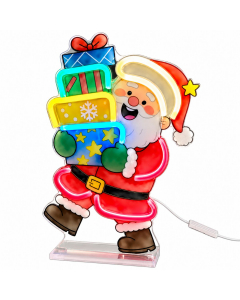 Babbo Natale con doni luminoso LED 20,8 x H 29,7 cm