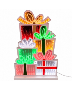 Pacchi regalo luminosi effetto infinity H 40 cm