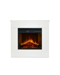 Camino elettrico Michelangelo legno bianco Divina Fire
