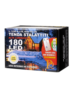 Tenda luci varie altezze 180 led bianco caldo confezione