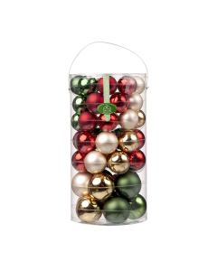 Palline per albero in vetro multicolor tubo 48 pz