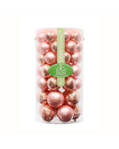 Palline di Natale rosa in vetro Set 48 pz assortito