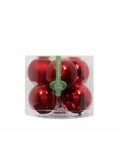 Palline di Natale in vetro sangue d'oca Set 6 pz 10 cm