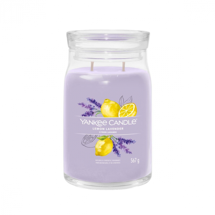 Candela profumata in giara grande Yankee Candle Lemon Lavender