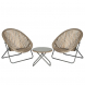 Set balcone Faux tavolino e poltroncine pieghevoli Taupe