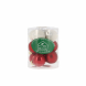 Palline di Natale in vetro Mix rosso e bianco tubo 12 pz 3 cm