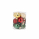 Palle di Natale in vetro mix rosso, verde e oro tubo 12 pz 3 cm
