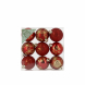 Palle di Natale 100% plastica riciclata mix rosso 9 pz 6 cm