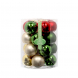 Palline di vetro natalizie verdi oro e rosse mix 20 pz 6 cm