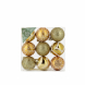 Palline di Natale ecosostenibili Mix oro 9 pz 6 cm