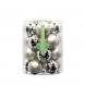 Palle di vetro natalizie argento mix in vetro 20pz 6cm