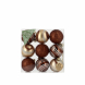 Palle di Natale ecosostenibili Mix marrone 9 pz 6 cm