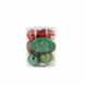 Sfere natalizie in vetro Mix rosso, verde e marrone tubo 12 pz 3 cm