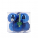 Palline di Natale in vetro blu lucido/opaco 6 pz 10 cm