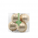 Palline di Natale champagne grandi in vetro 6 pz 10 cm