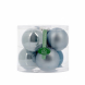 Palle di Natale in vetro azzurro ghiaccio lucido/opaco 6 pz 10 cm
