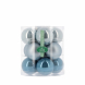 Palle di Natale in vetro azzurro ghiaccio 12 pz 8 cm