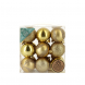 Palline di Natale ecosostenibili Mix oro 27 pz 6 cm