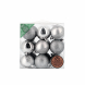 Sfere di Natale ecosostenibili Mix argento 27 pz 6 cm