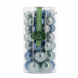 Palle di Natale in vetro INGE mix azzurro 48 pz 5,6,7 cm