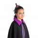 Cerchietto con cappellino nero glitter e pipistrello Halloween