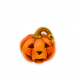 Zucca Halloween con led in terracotta H8,5 cm