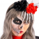 Cerchietto Halloween con mano scheletro, fiori e tulle