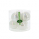 Palline di Natale di vetro Set 6 pz 10 cm Bianco iridescente Inge