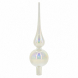 Puntale di Natale in vetro bianco iridescente 28 cm