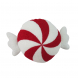Cuscino caramella Candy rosso e bianco in tessuto