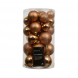 Set 30 palline di Natale Marrone Brandy 4/5/6cm