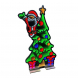 Albero con Babbo Natale luminoso effetto Infinity per uso esterno