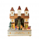 Torre natalizia con albero in legno, LED e movimento