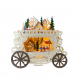 Carrozza natalizia con scena di città in legno e LED