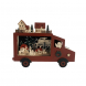 Camion natalizio in legno con scena di città e LED