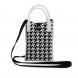 Portacellulare a maglia pied de poule – Bianco e Nero